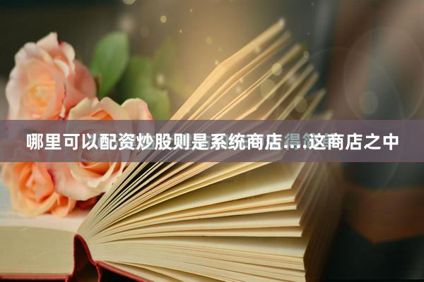 哪里可以配资炒股则是系统商店....这商店之中
